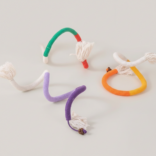 Braided Cotton Cat Toy With Matatabi Beads