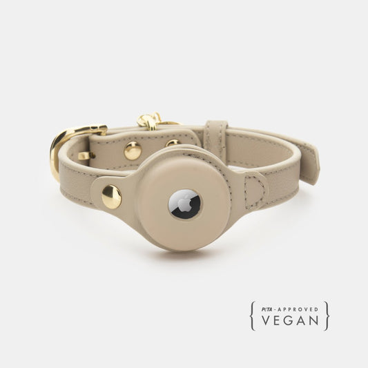 Vegan Leather Dog Collar AirTag Holder