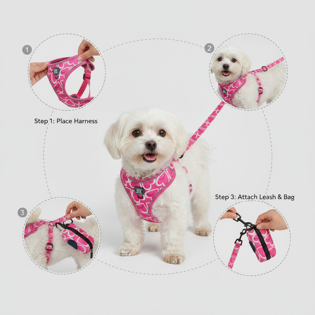 3-Piece Harness & Leash Set