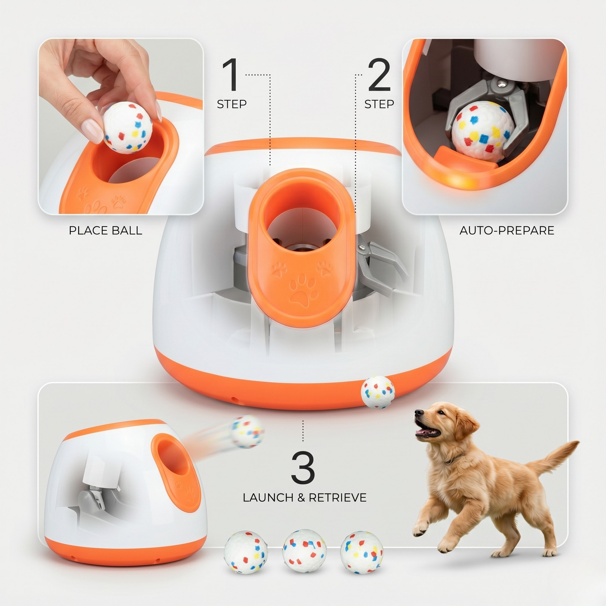 Automatic Dog Ball Launcher With 3 Distance Settings