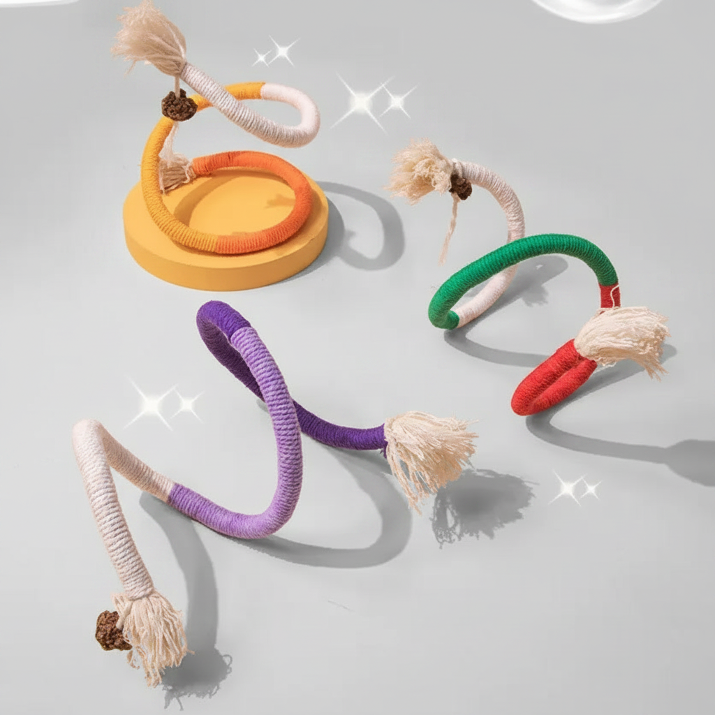 Braided Cotton Cat Toy With Matatabi Beads