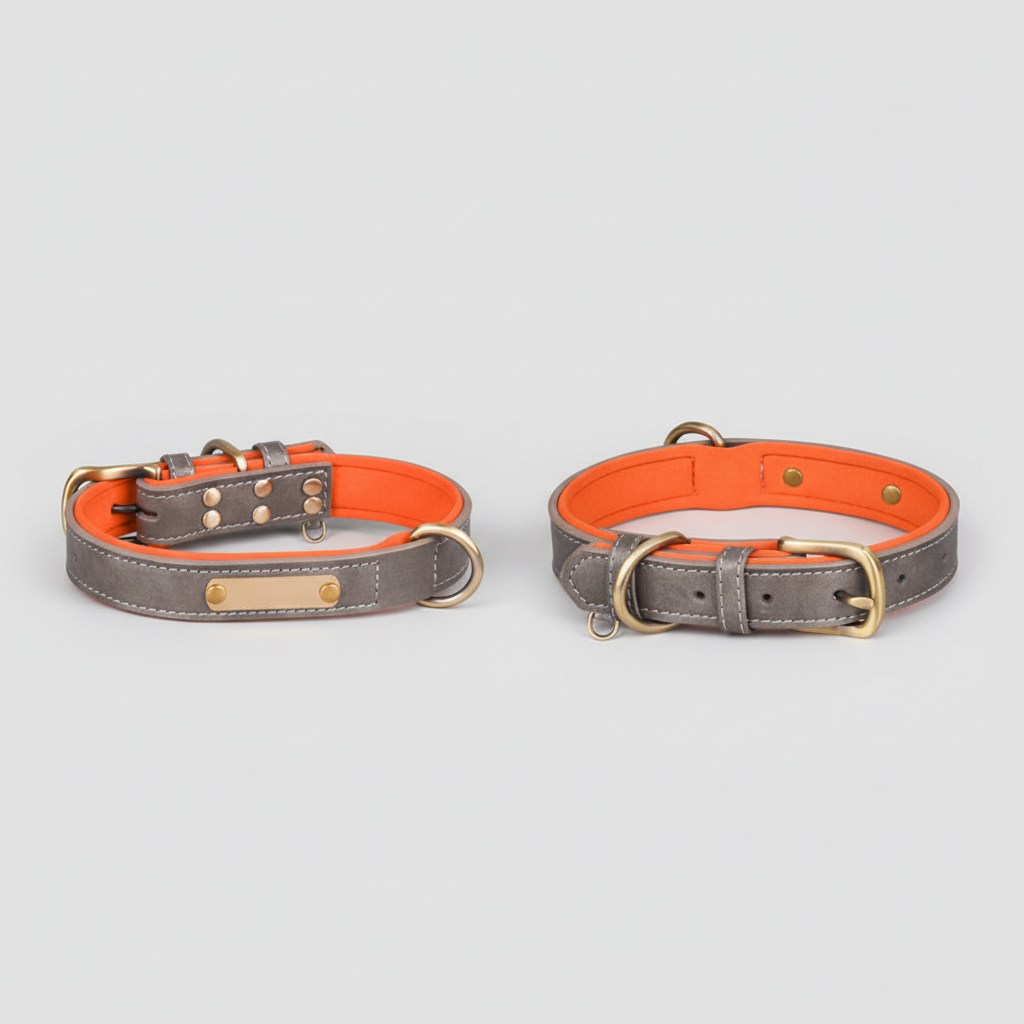 Breathable Cotton Dog Collar With Contrast-Color