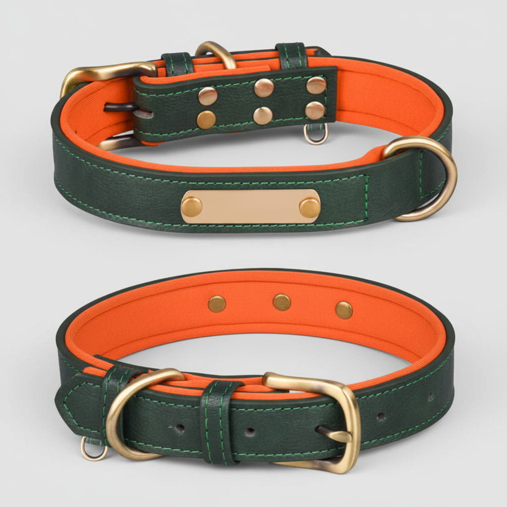 Breathable Cotton Dog Collar With Contrast-Color