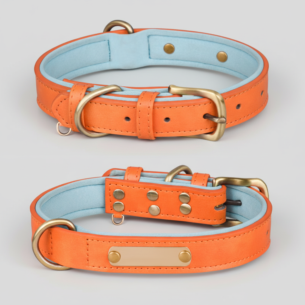 Breathable Cotton Dog Collar With Contrast-Color