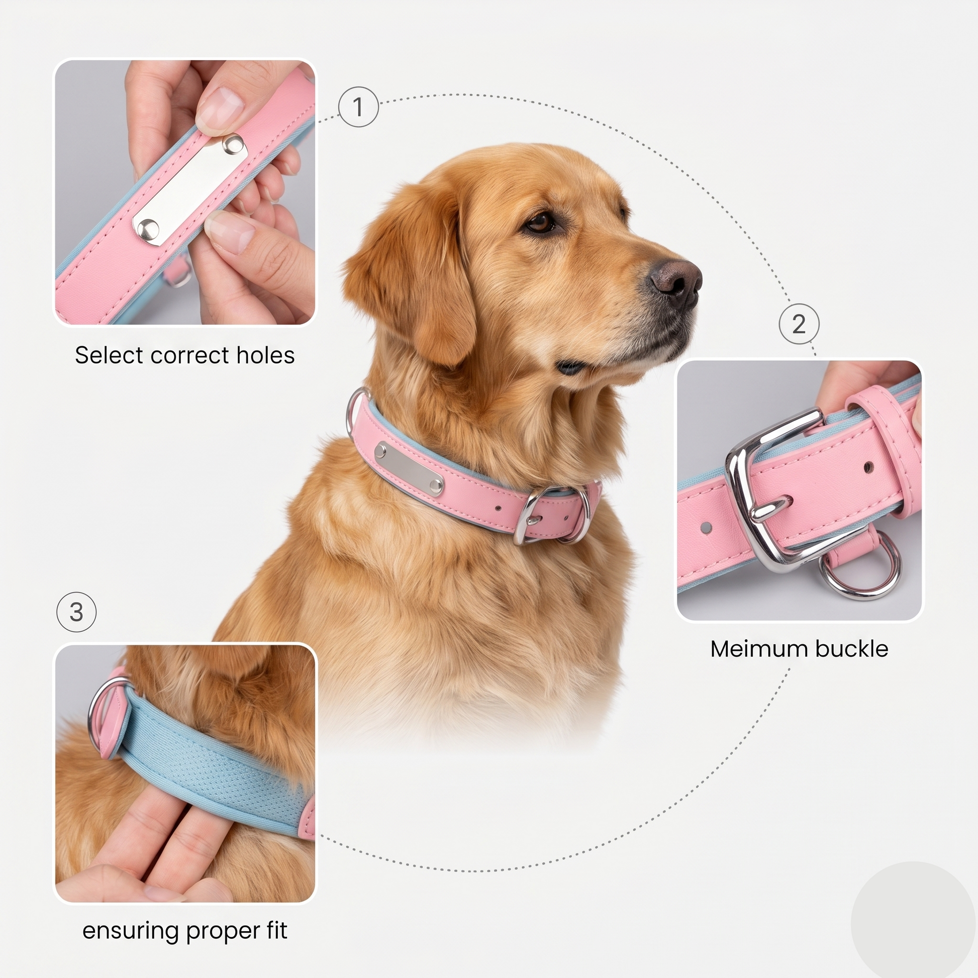 Breathable Cotton Dog Collar With Contrast-Color