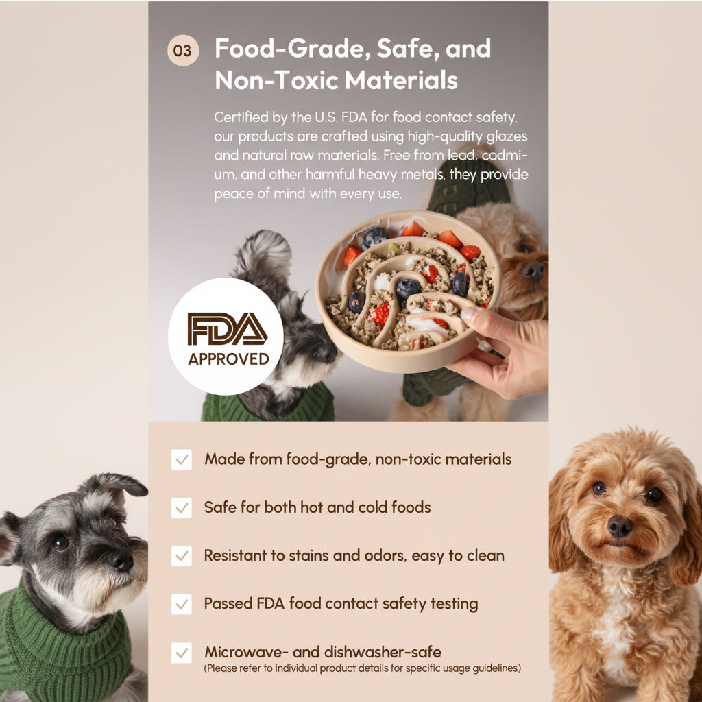 Ceramic Slow Feeder Dog Bowls