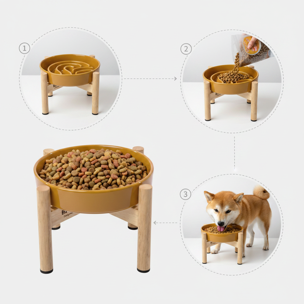 Ceramic Slow Feeder Dog Bowls