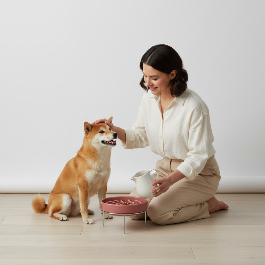 Ceramic Slow Feeder Dog Bowls