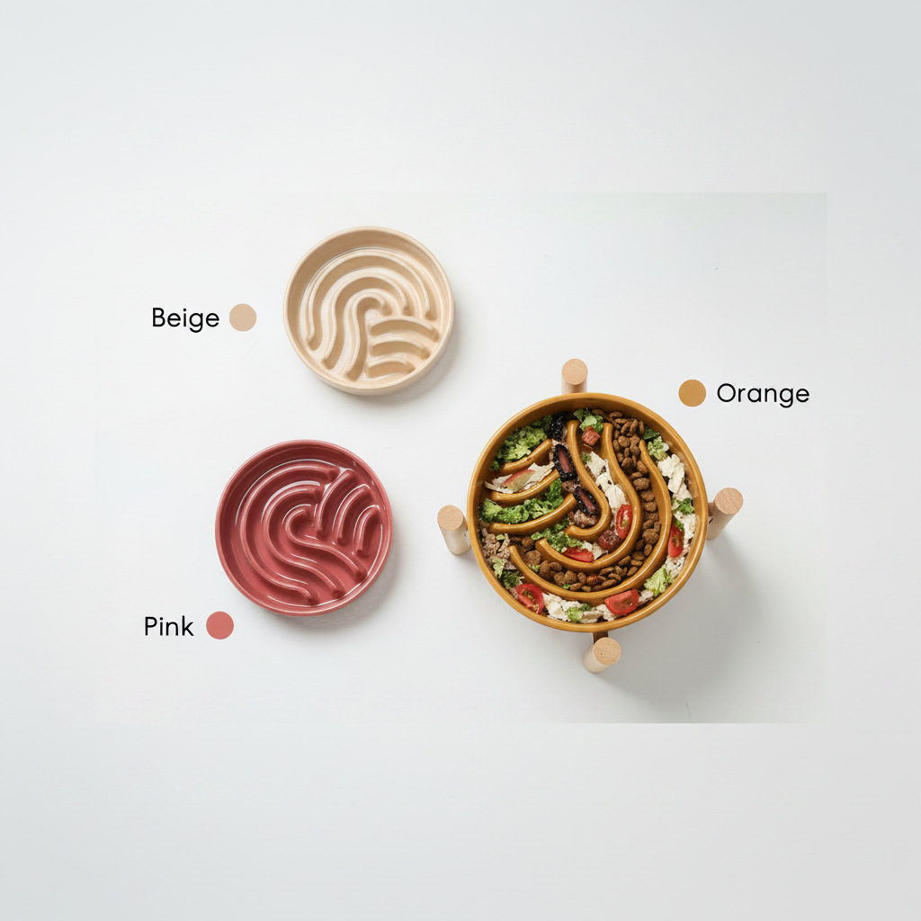 Ceramic Slow Feeder Dog Bowls