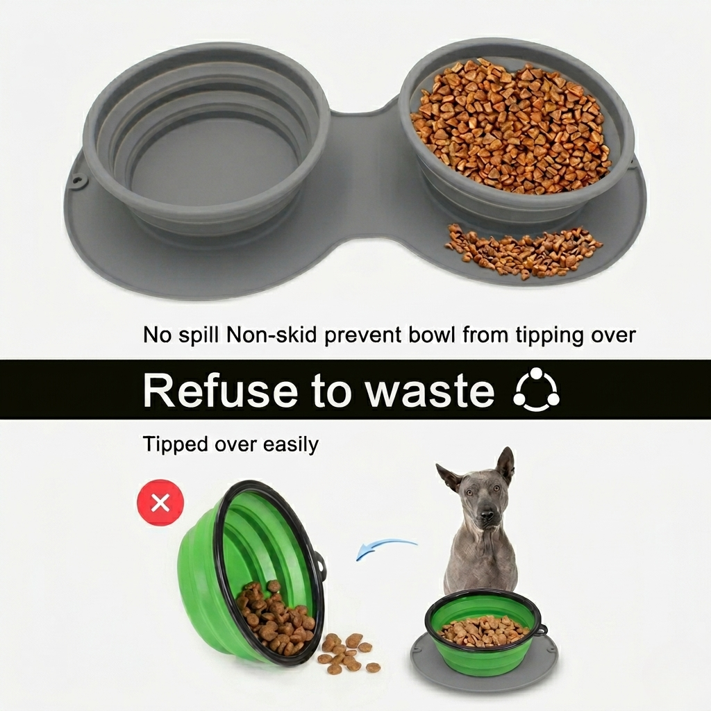 Collapsible Slow Feeder Bowl 2-In-1