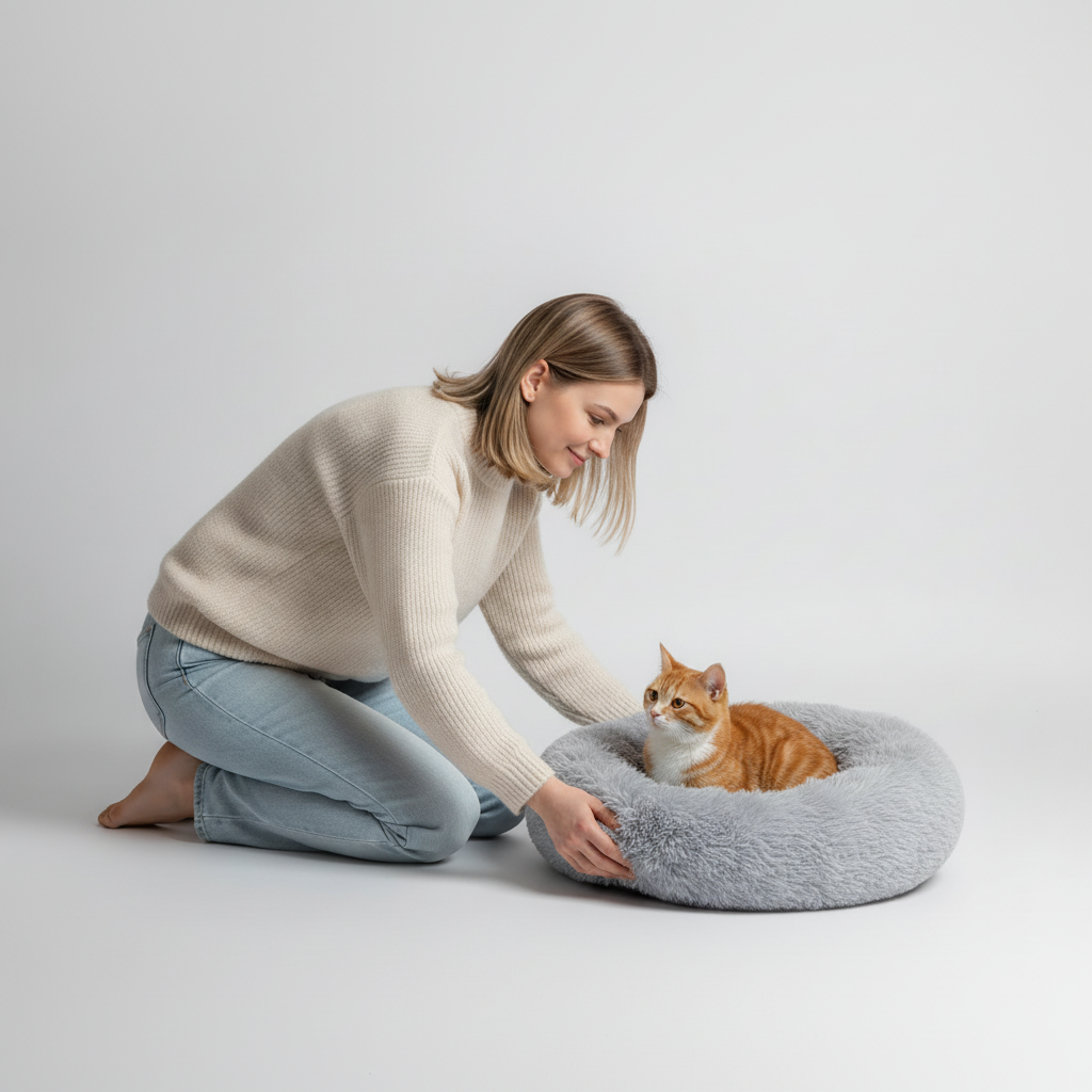 Comfort Donut Pet Bed With Raised Edges