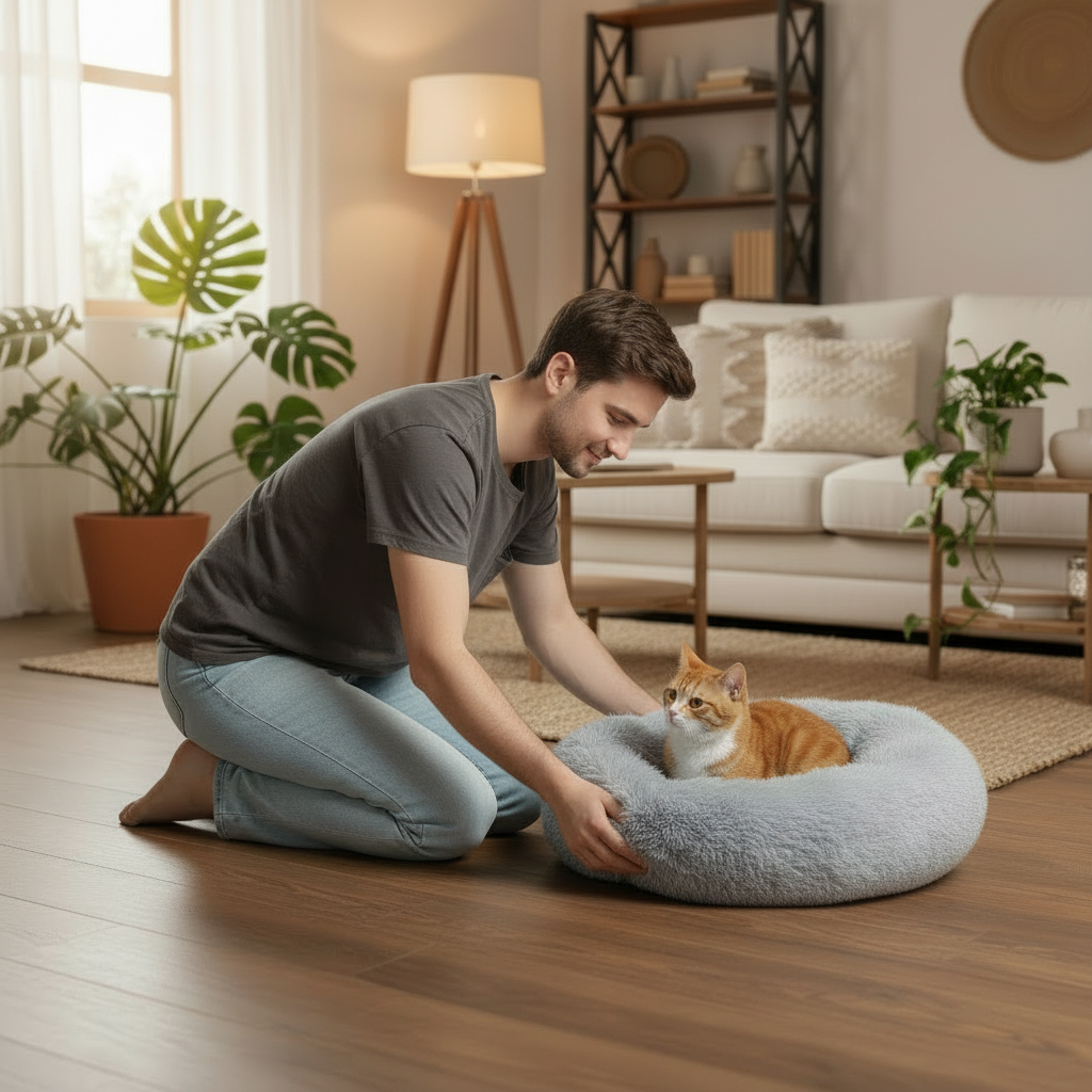 Comfort Donut Pet Bed With Raised Edges