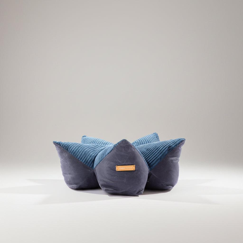 Contoured Corduroy Pillow Bed With Starfish Design