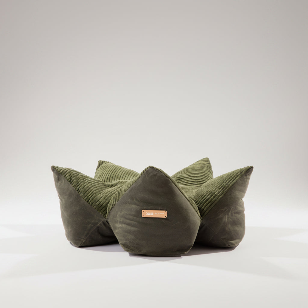 Contoured Corduroy Pillow Bed With Starfish Design
