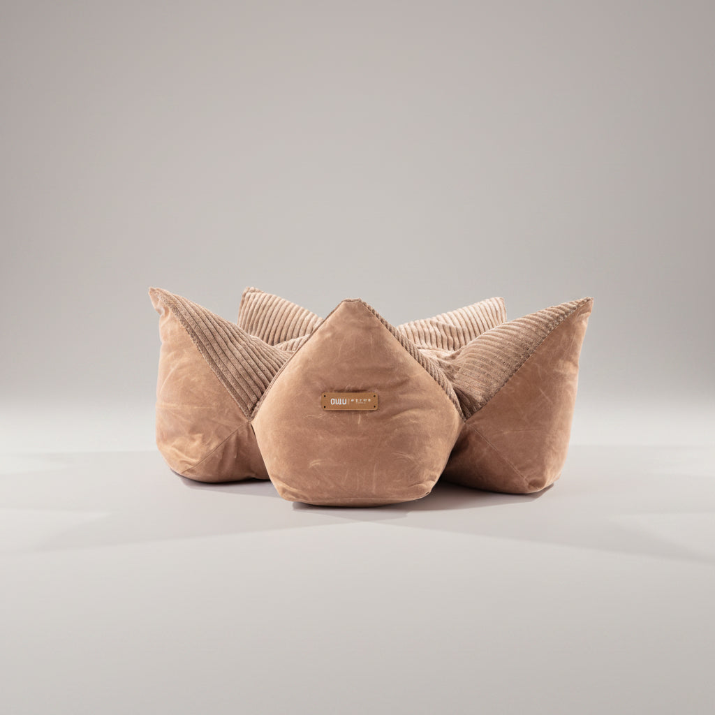 Contoured Corduroy Pillow Bed With Starfish Design