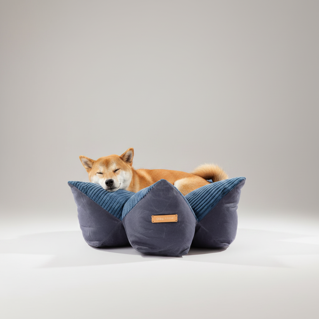 Contoured Corduroy Pillow Bed With Starfish Design