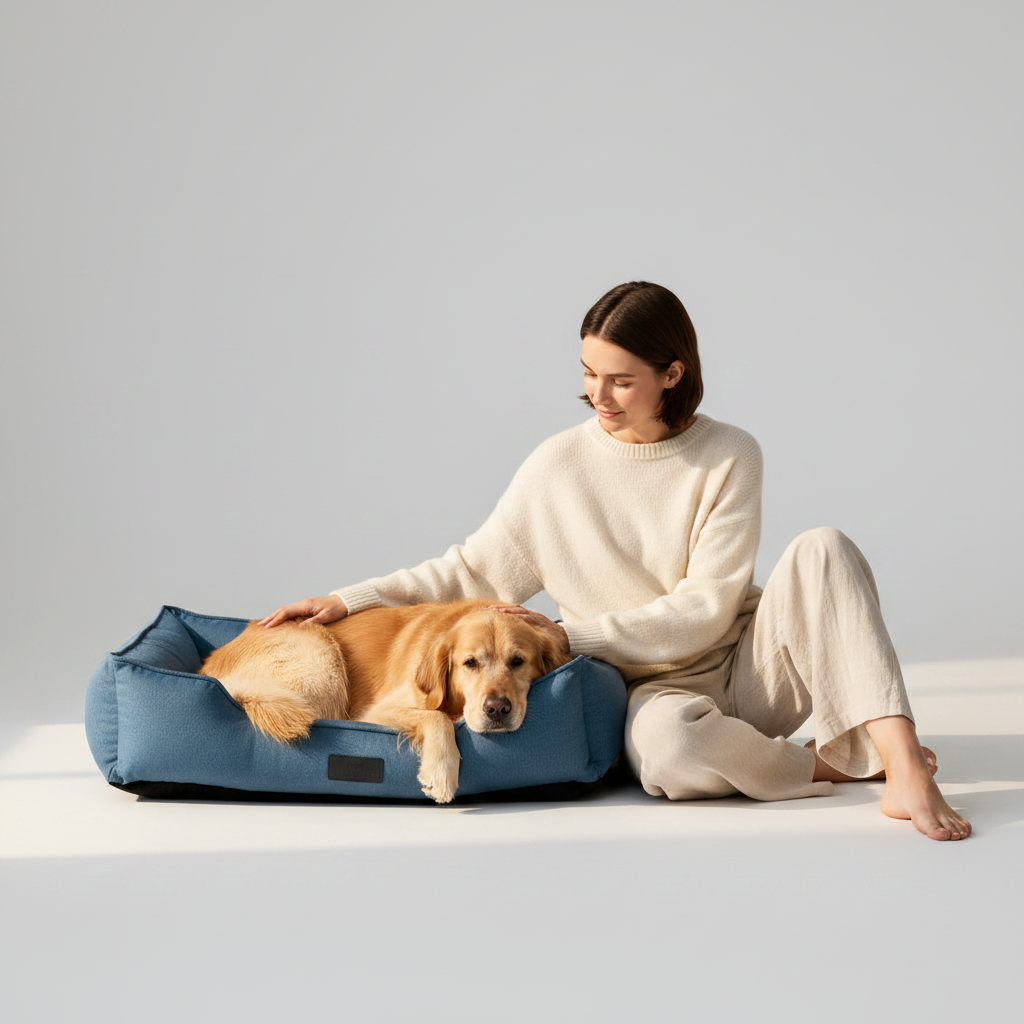 Cotton Sleeper Dog Bed Denim