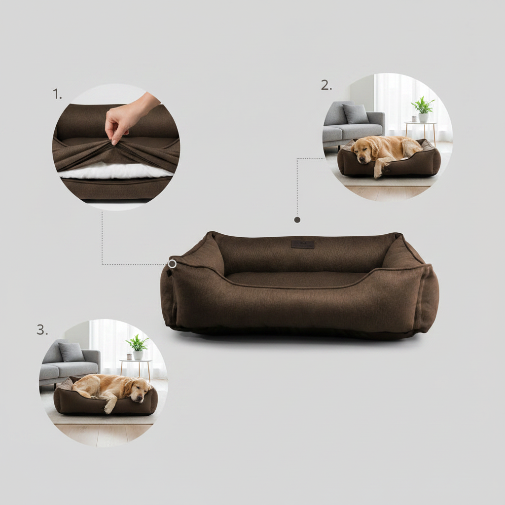 Cotton Sleeper Dog Bed With Flat Surface