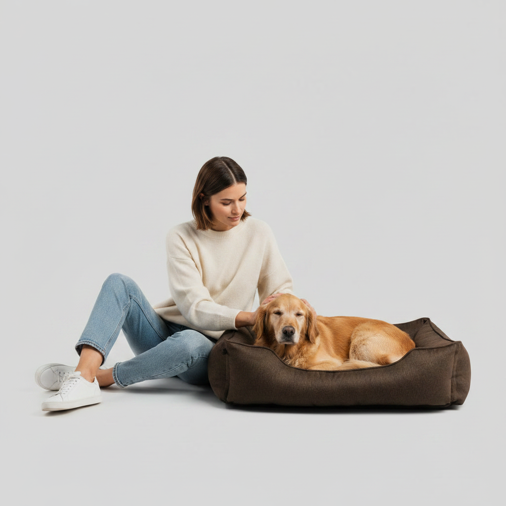Cotton Sleeper Dog Bed With Flat Surface