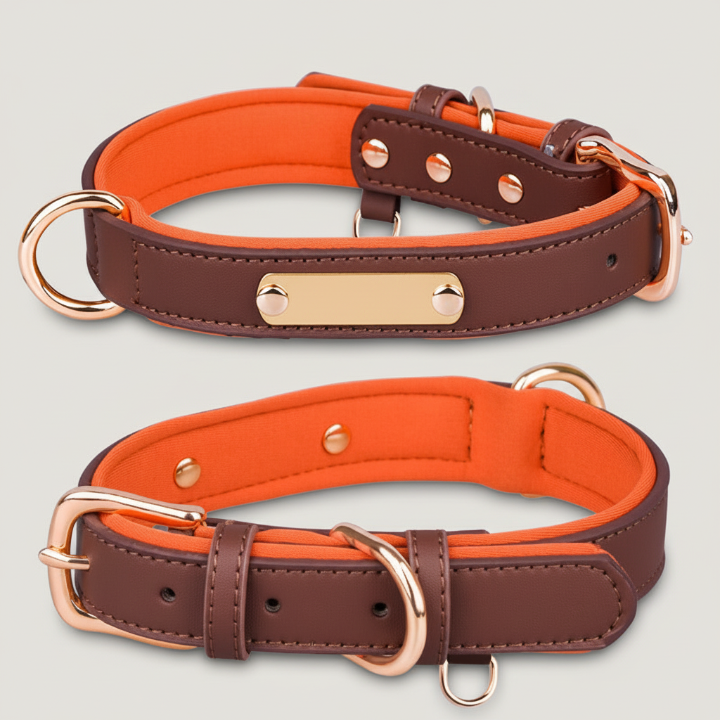 Dual D-Ring Collar With Nameplate