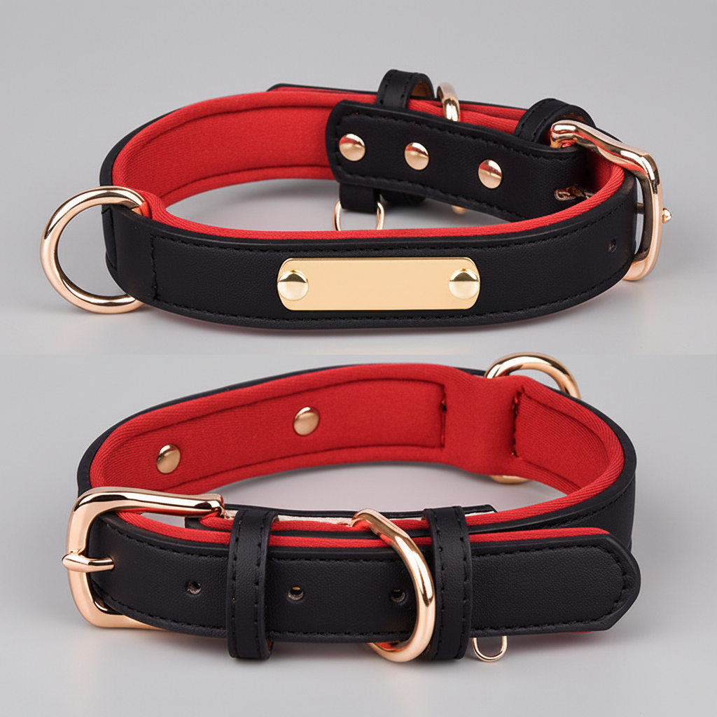 Dual D-Ring Collar With Nameplate