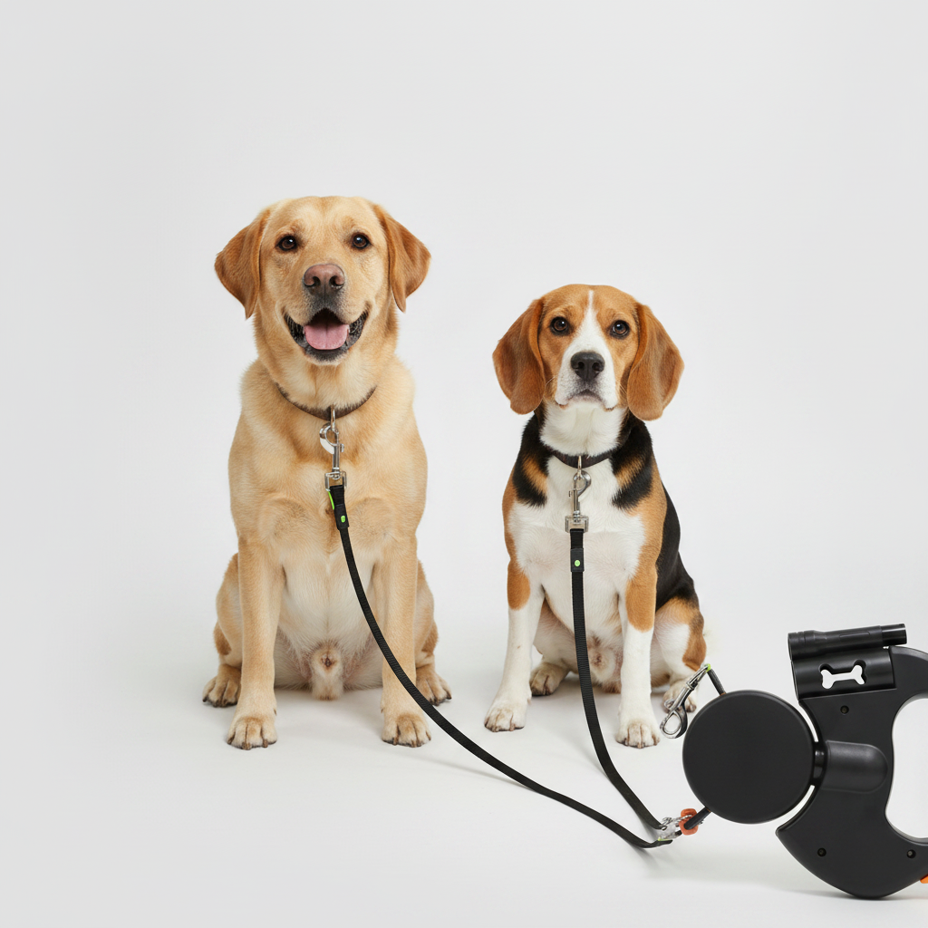 Dual Dog Leash With Anti-Tangle