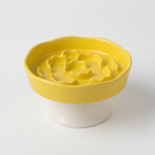 Elegant Elevated Slow Feeder Ceramic Bowl