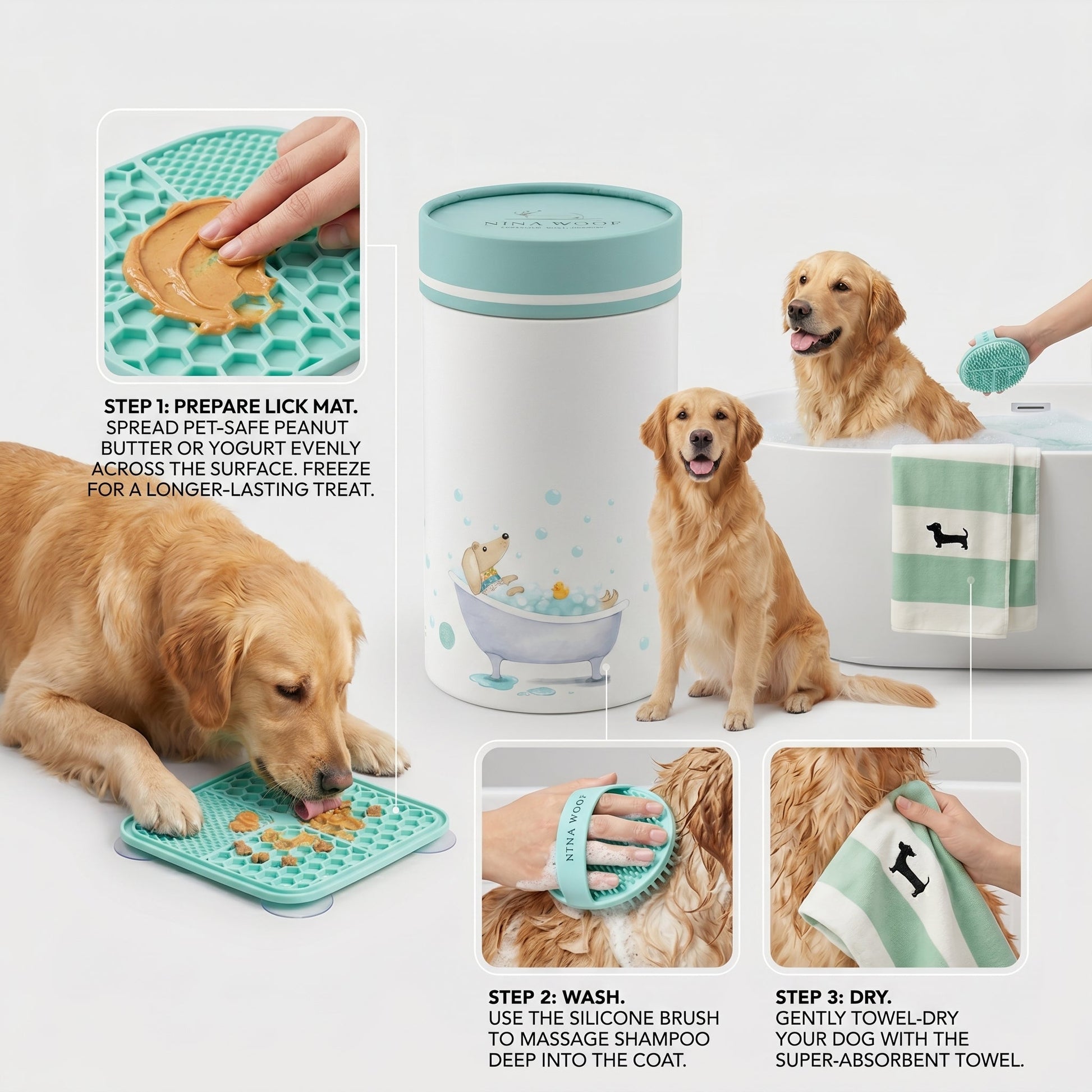 Elegant Grooming Kit with Lick Mat