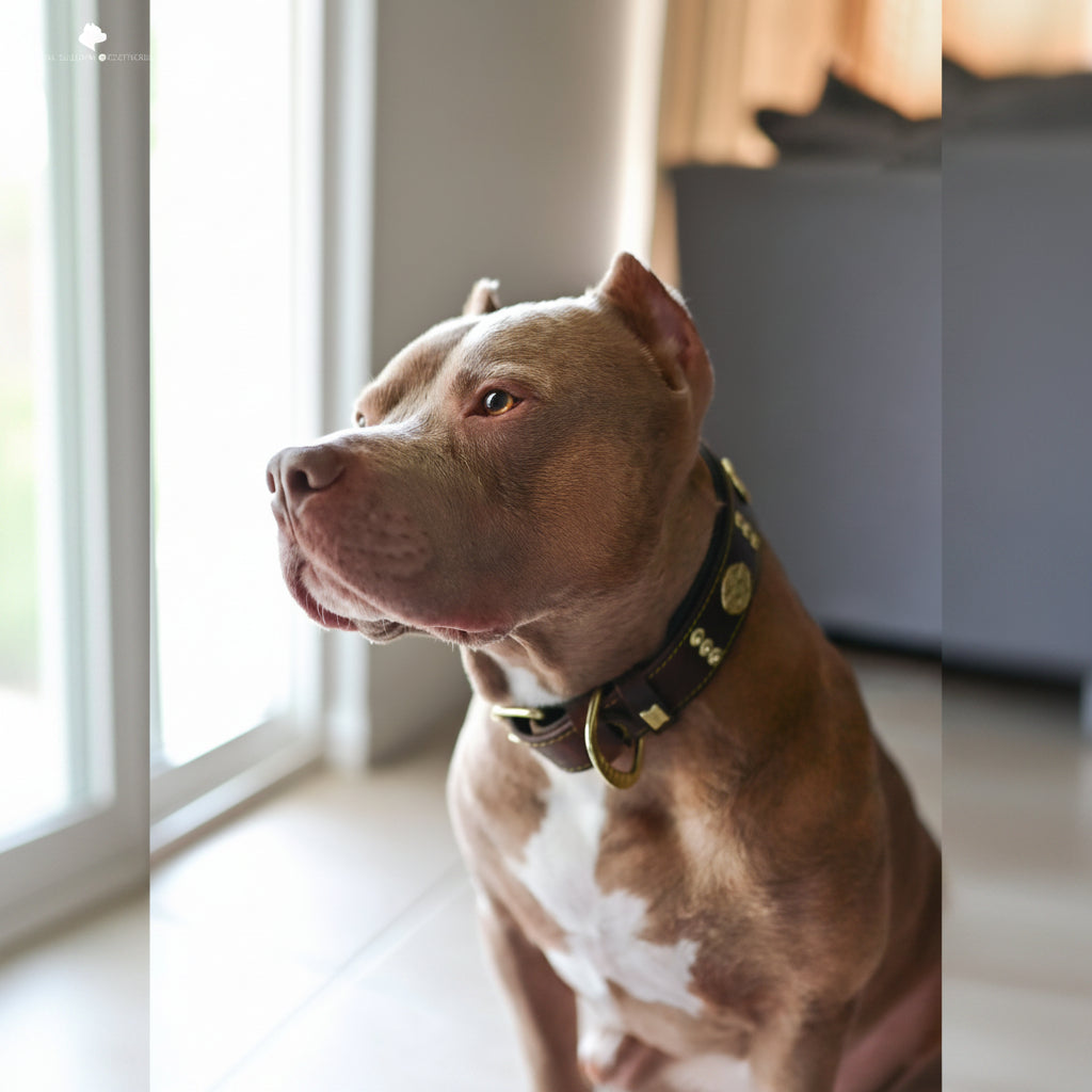 Elegant Leather Collar With Rivet Patterns