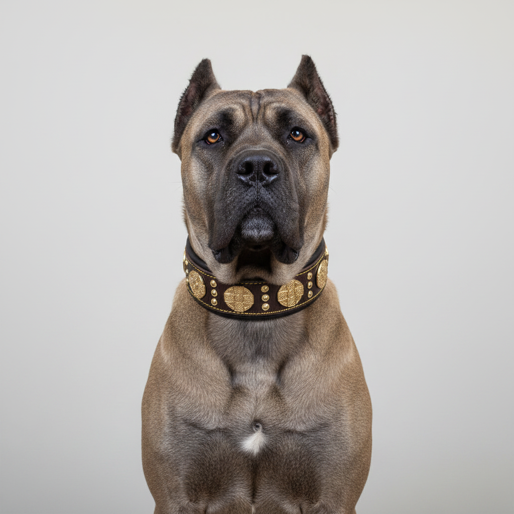 Elegant Leather Collar With Rivet Patterns