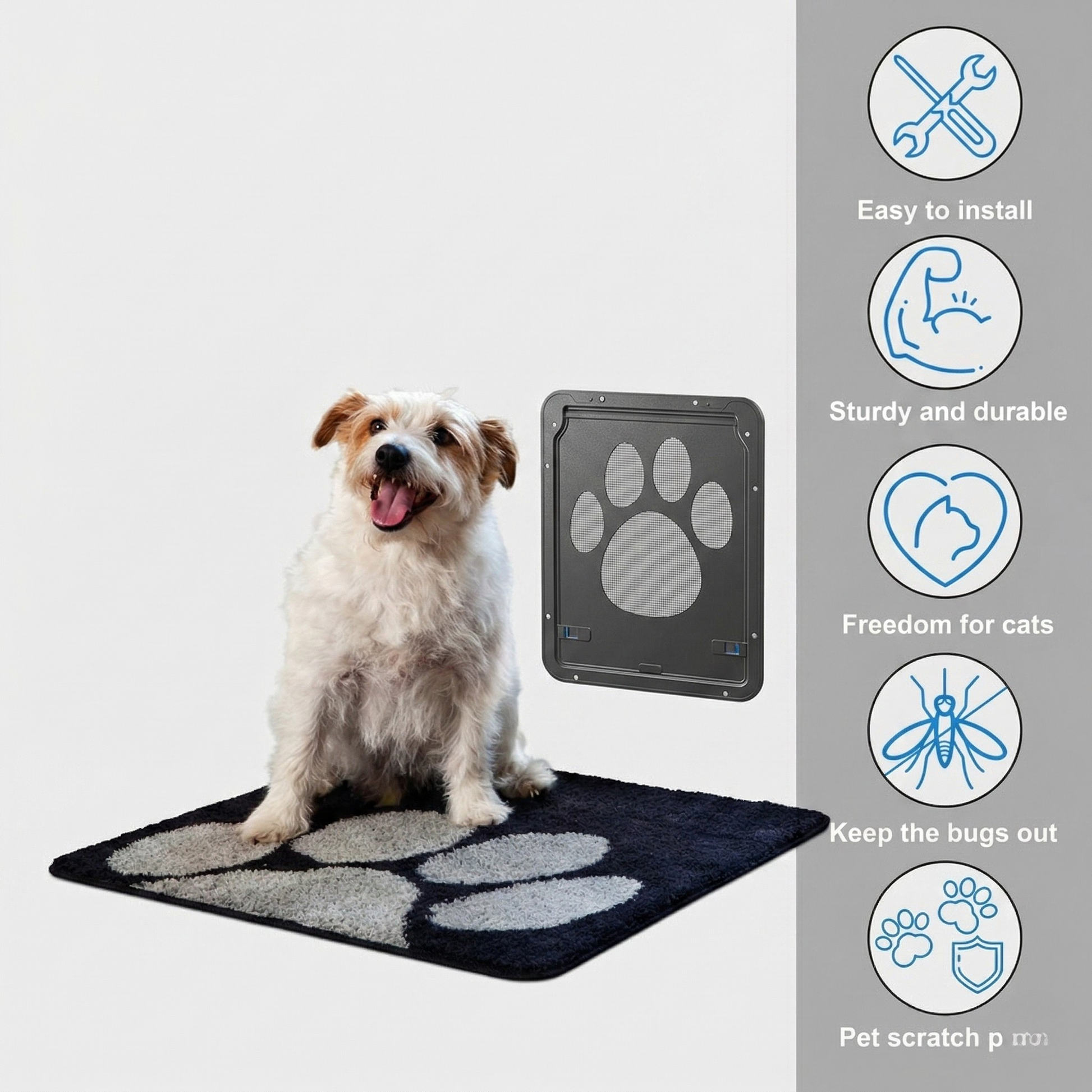 Elegant Pet Screen Door With Flexible Flap