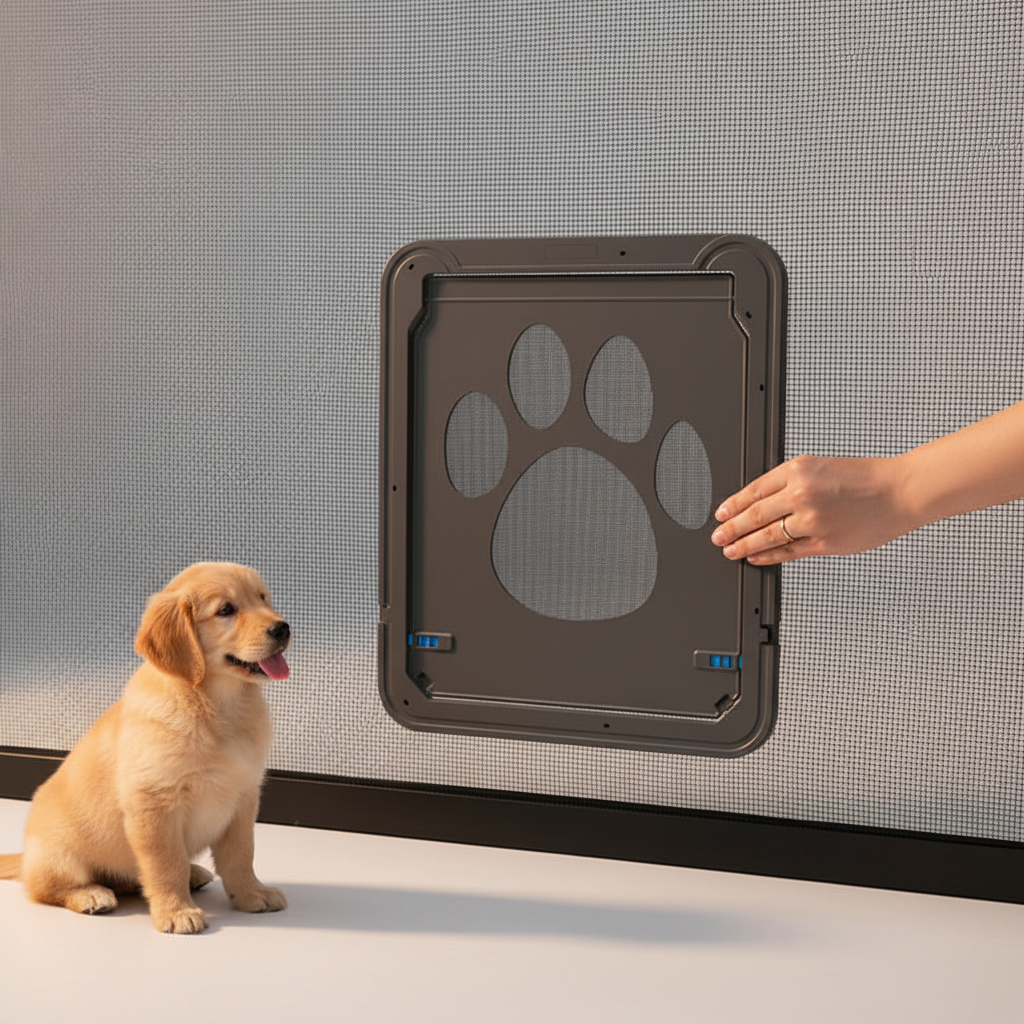 Elegant Pet Screen Door With Flexible Flap
