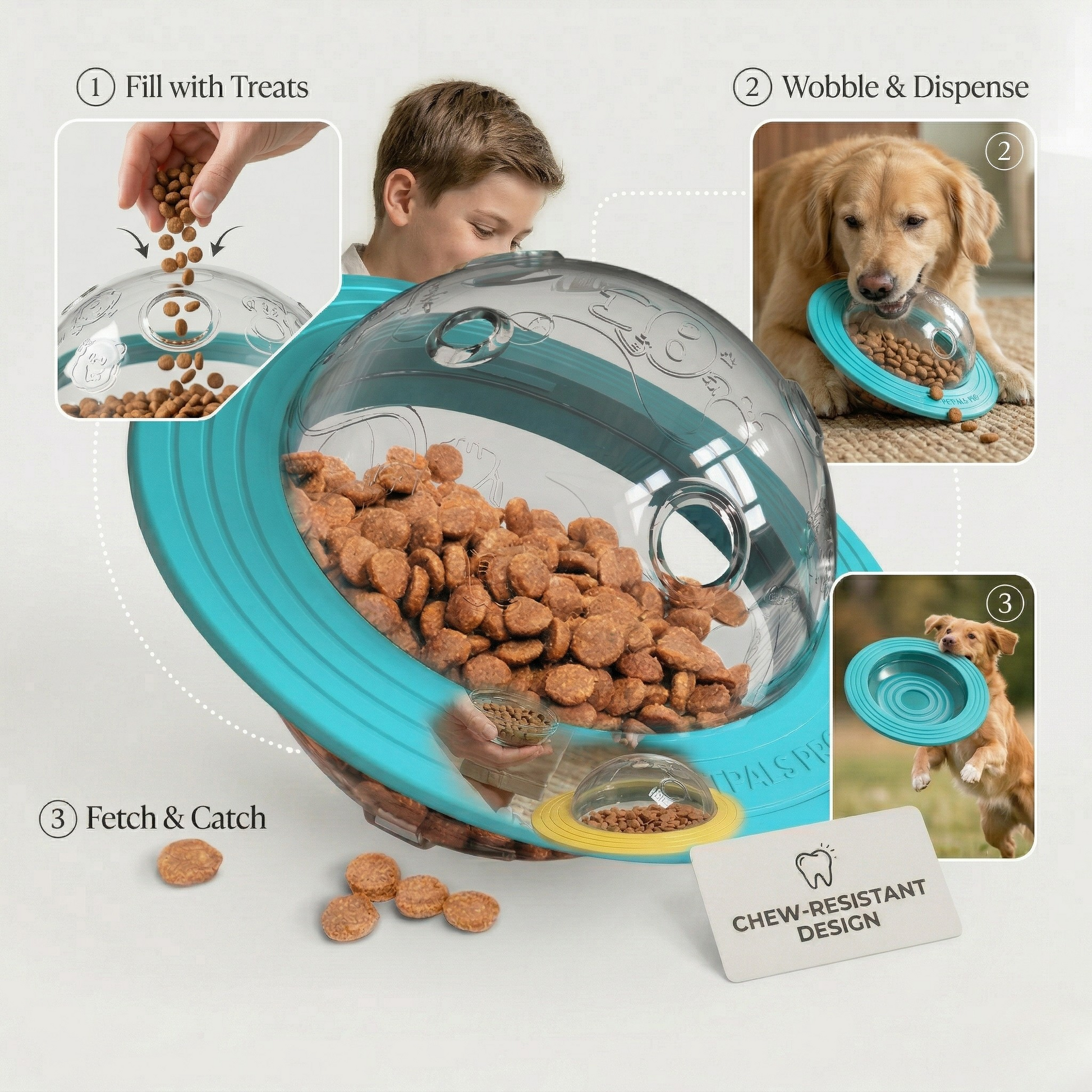 Engaging Interactive Puzzle & Chew Toy with 3-In-1 Design