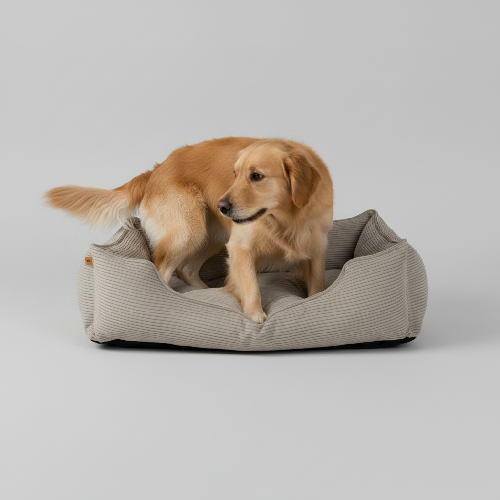 Fancy Corduroy Sleeper Dog Bed