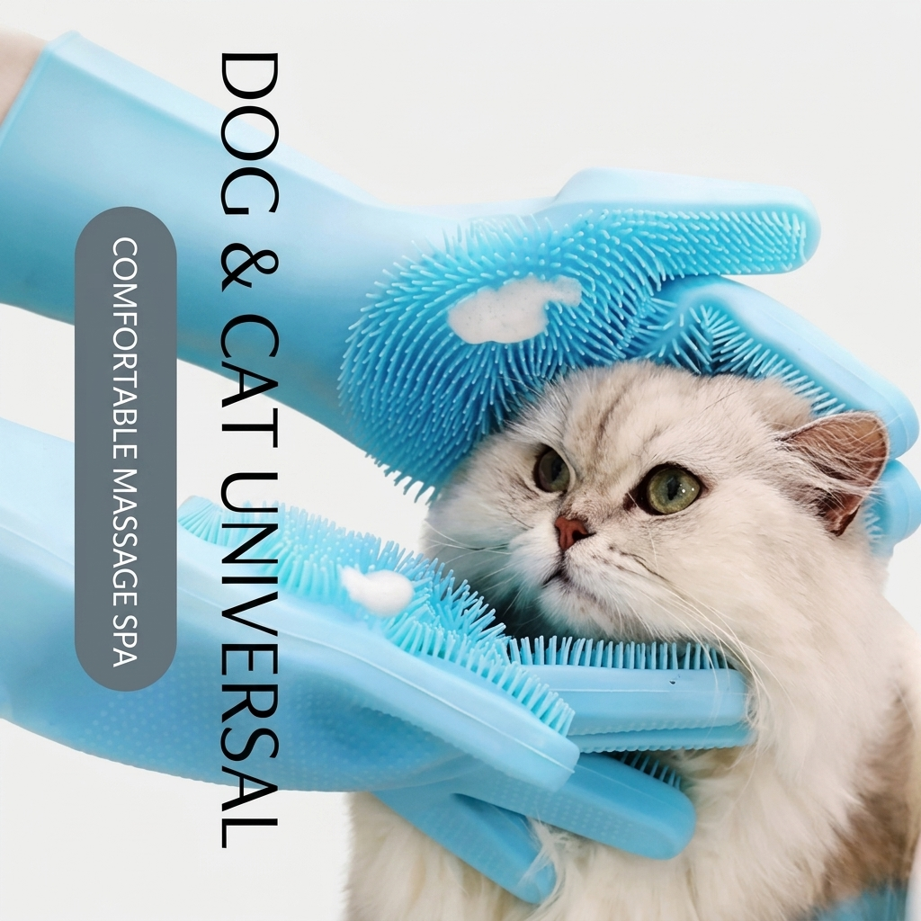 Gentle Grooming Glove With Soft Bristle Nubs
