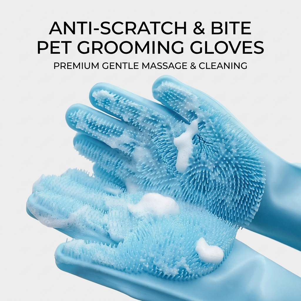 Gentle Grooming Glove With Soft Bristle Nubs