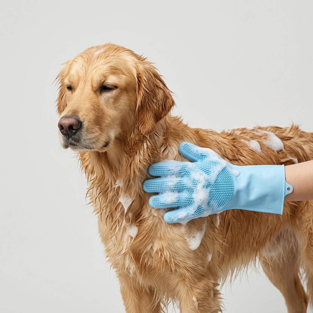 Gentle Grooming Glove With Soft Bristle Nubs