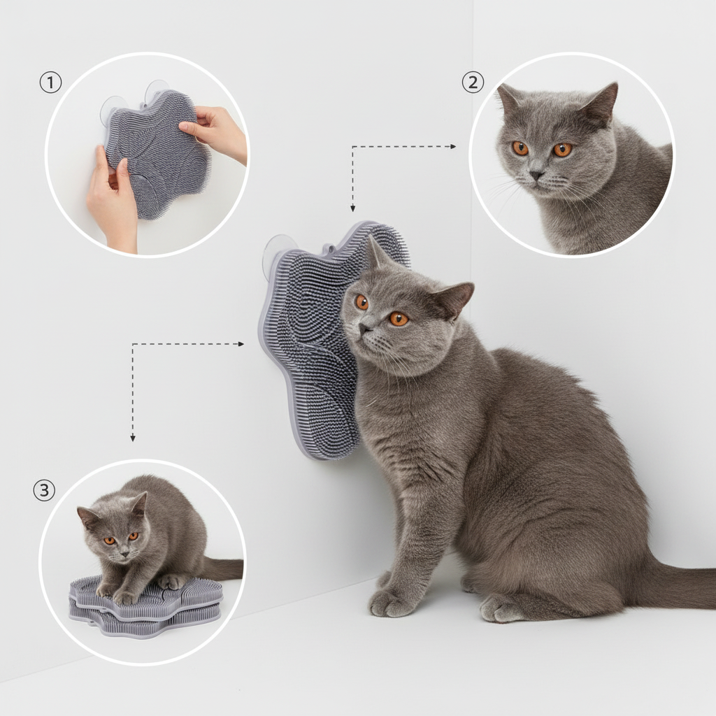 Grooming & Scratching Pad with Multi-Function Design
