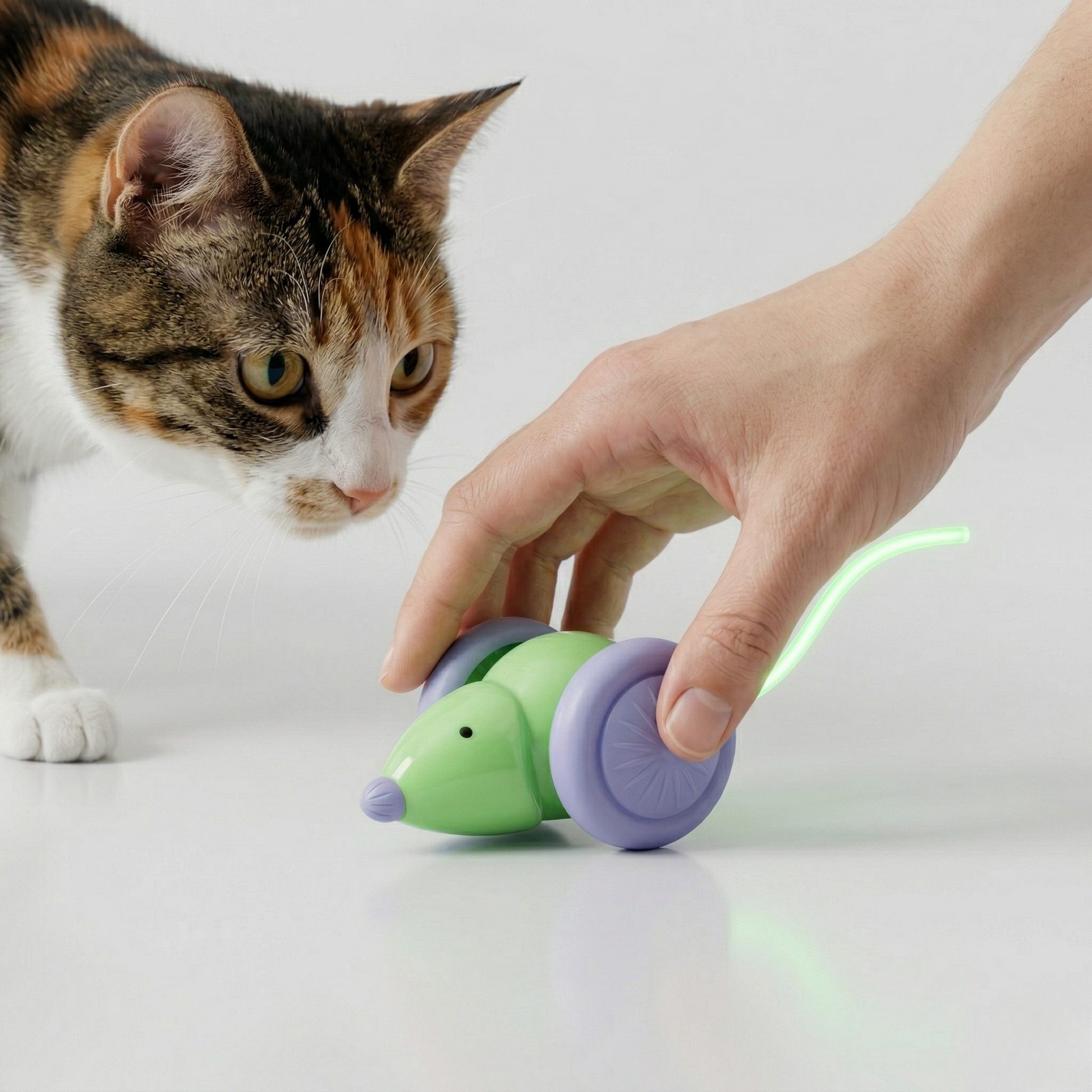 Interactive Mouse Toy with LED Tail