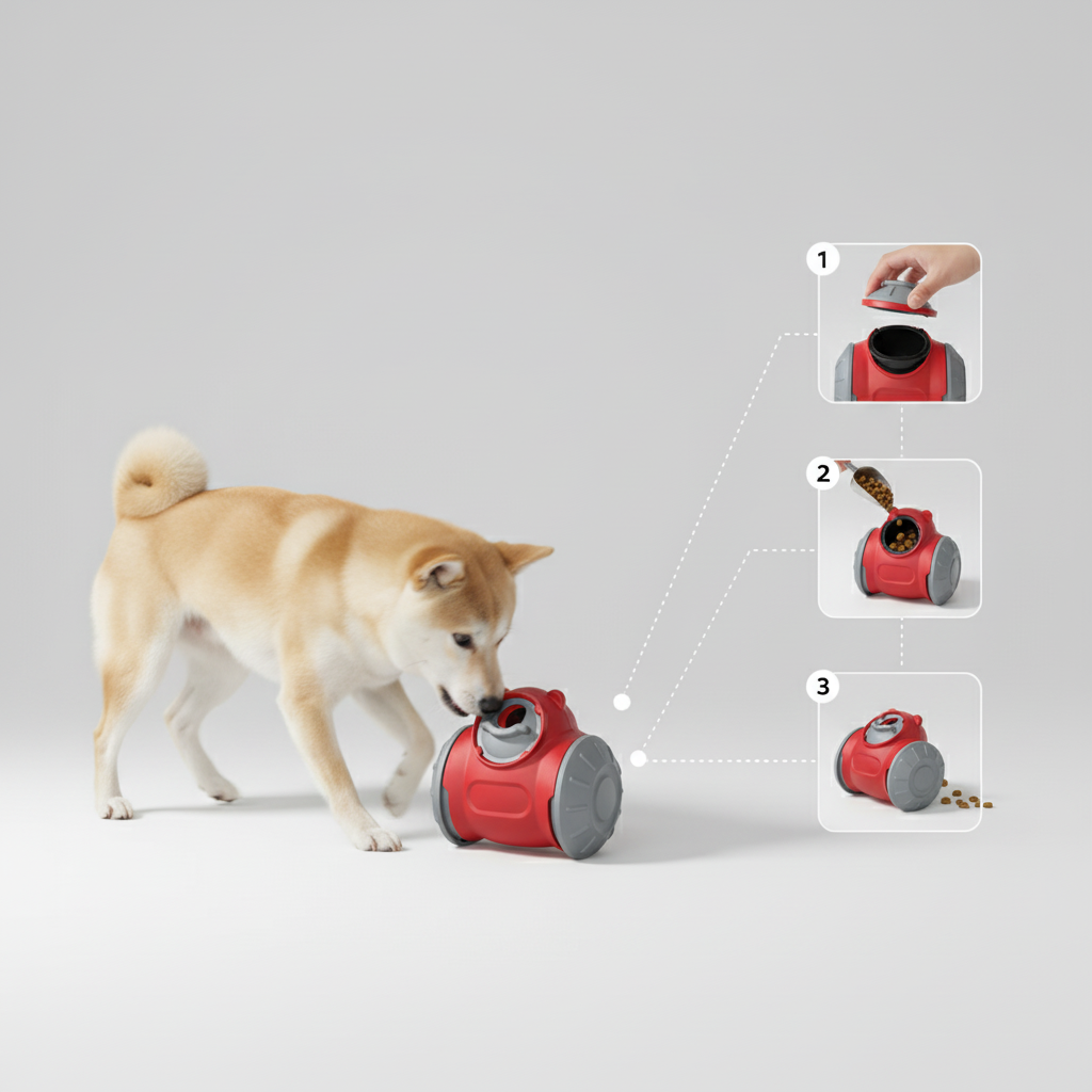 Interactive Slow Feeder Toy with Adjustable Release