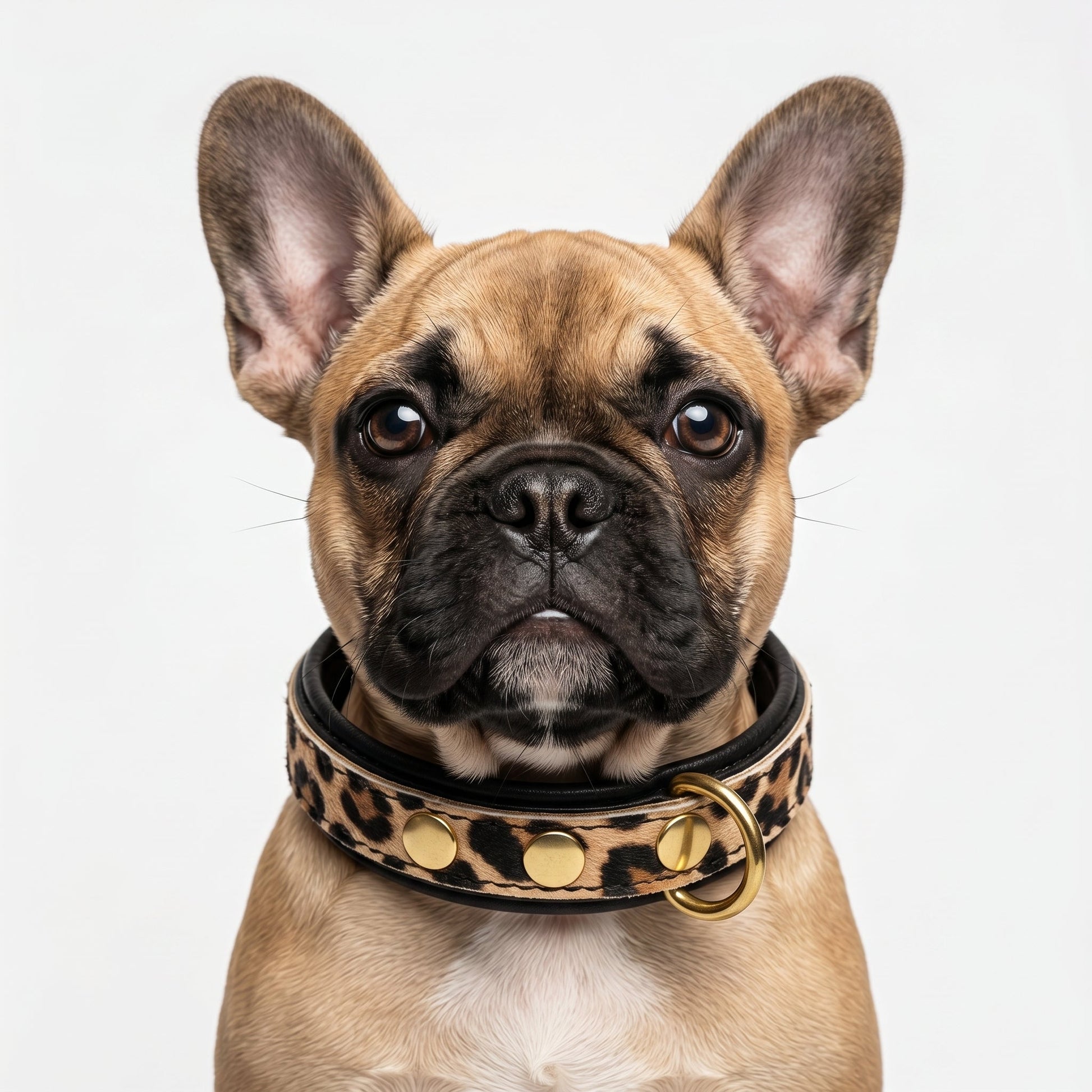 Leopard Leather Collar With Orthopedic Cushion