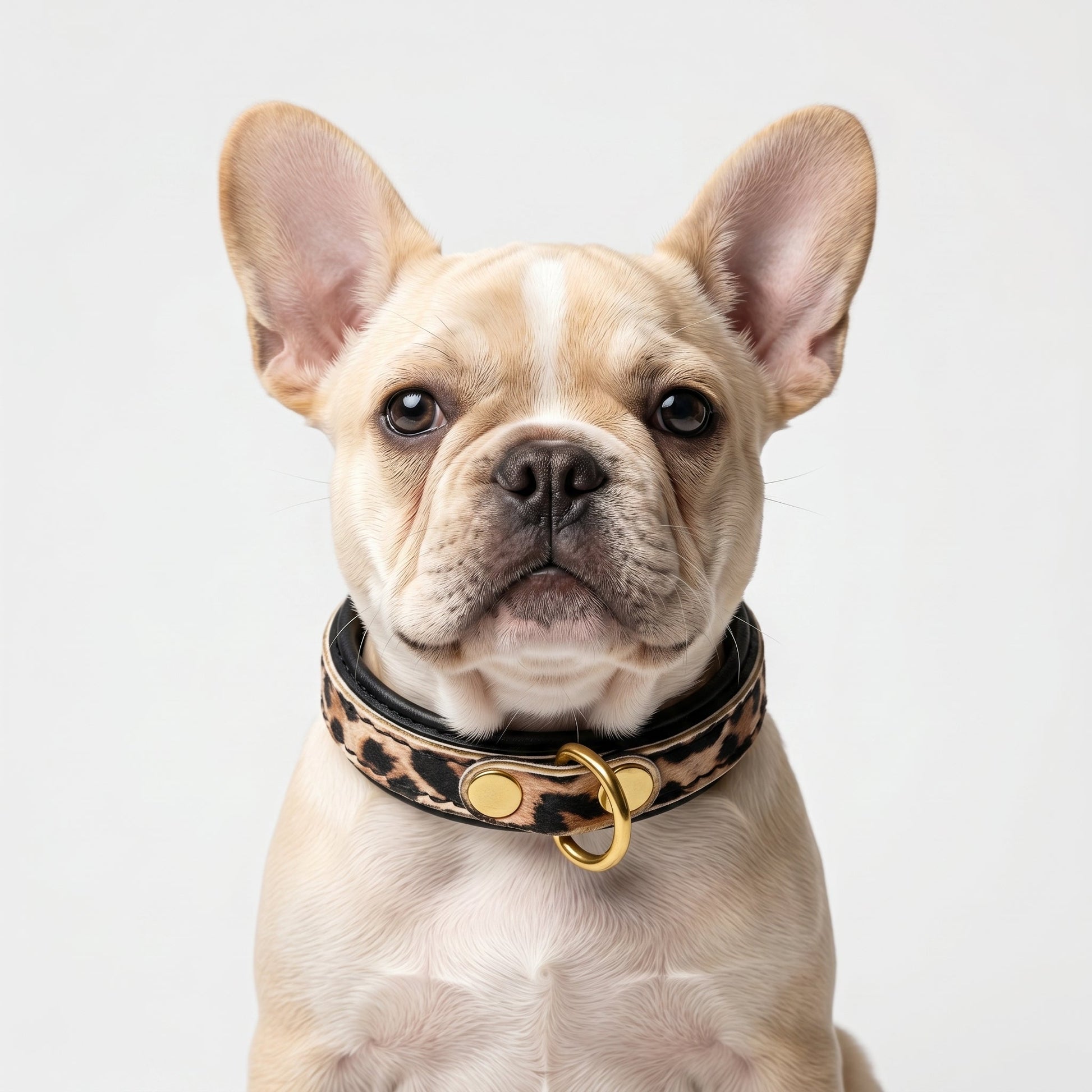 Leopard Leather Collar With Orthopedic Cushion