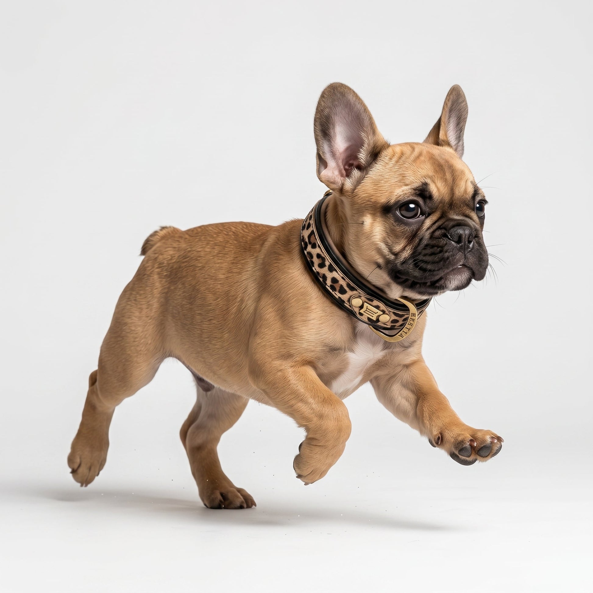 Leopard Leather Collar With Orthopedic Cushion