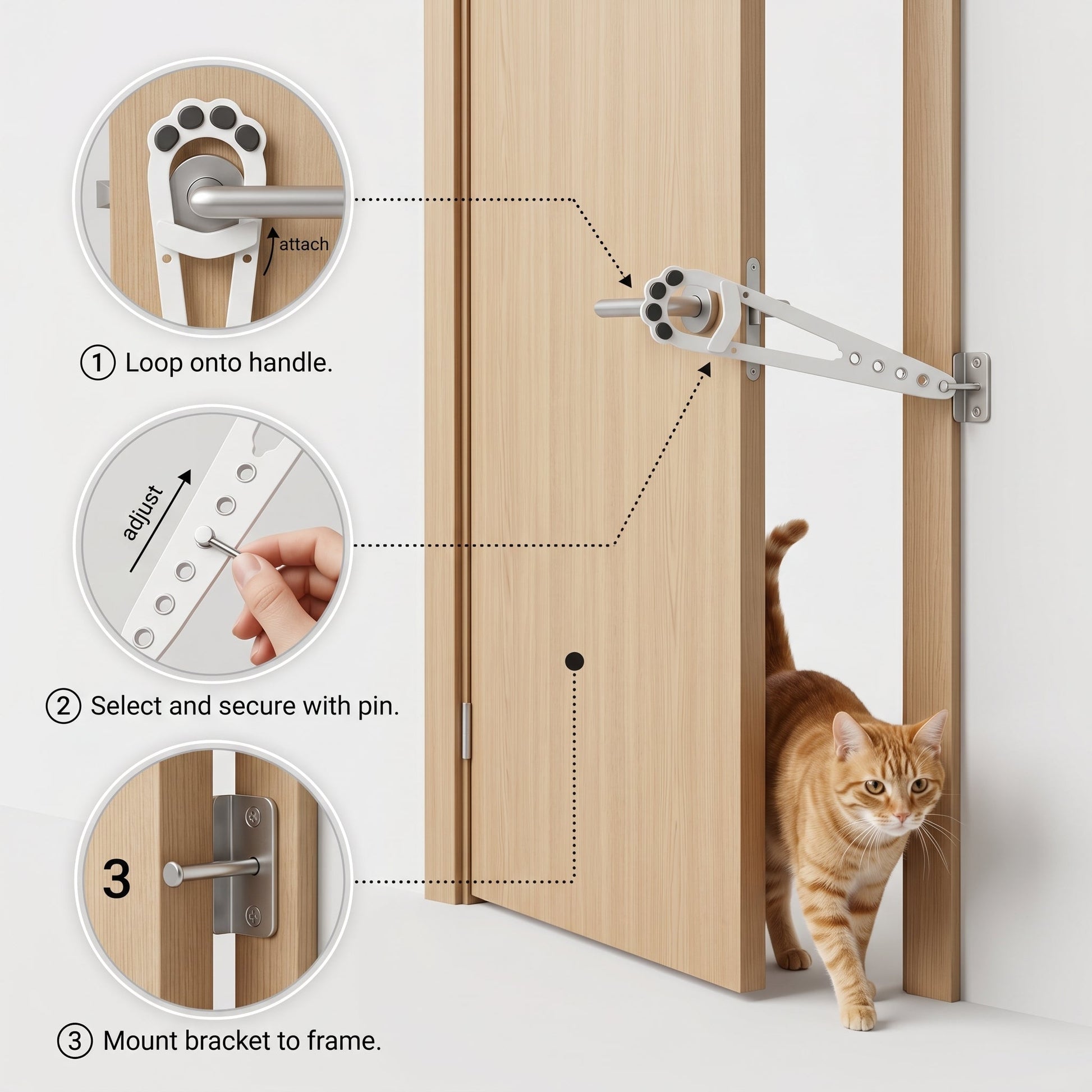 Minimalist No-Punch Pet Door Latch