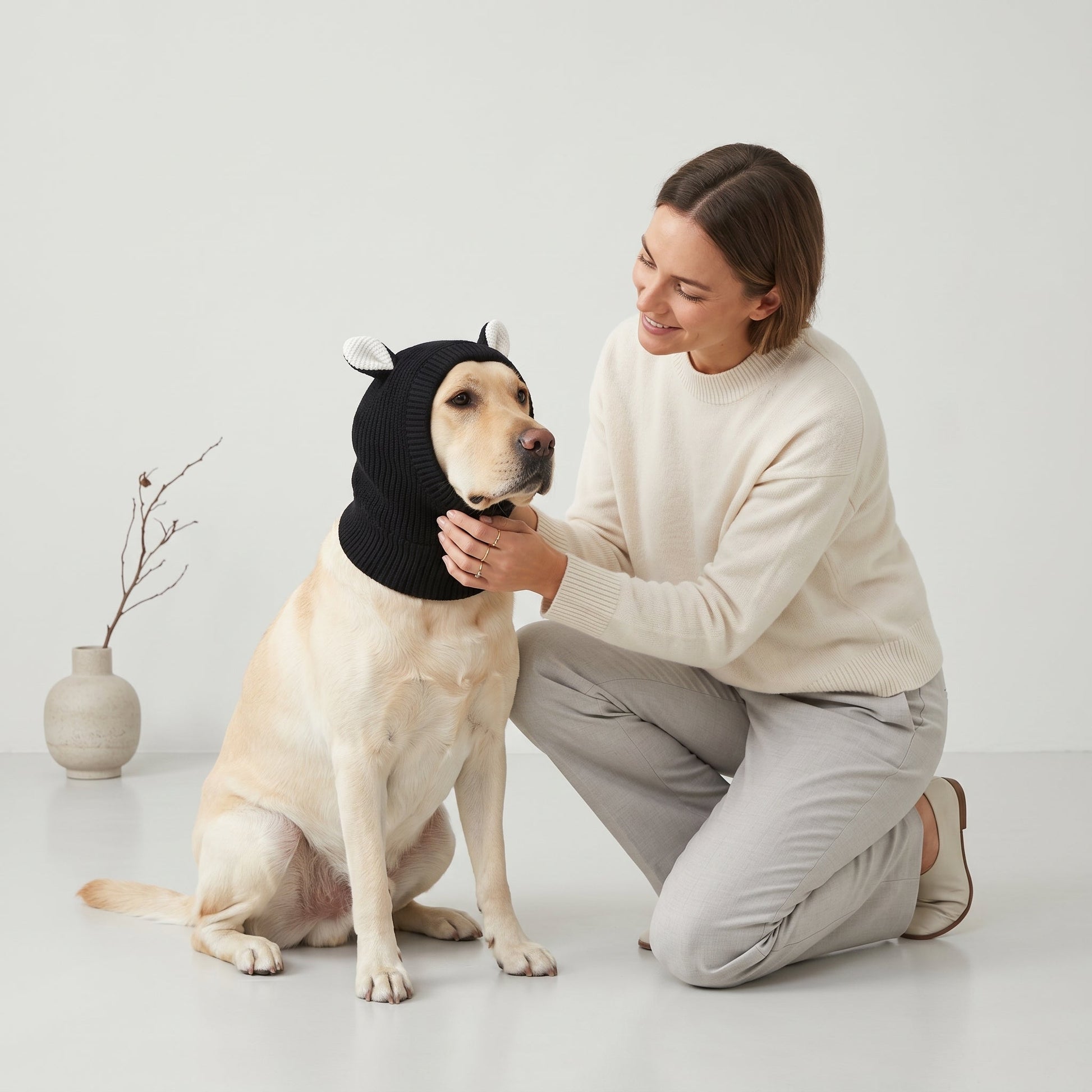 Plush Knit Rabbit Ear Hat