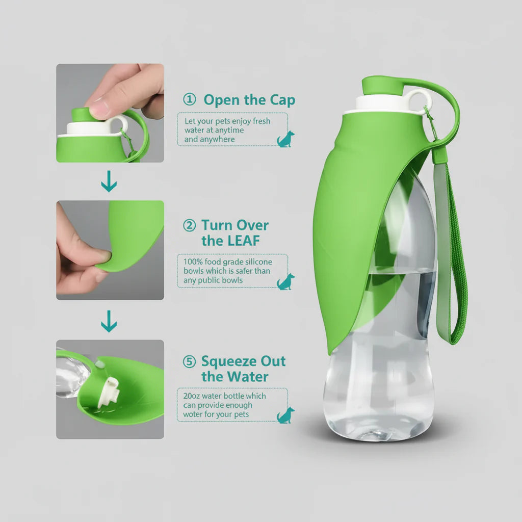 Portable Pet Water Bottle One-Hand Design