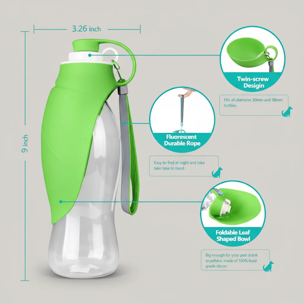 Portable Pet Water Bottle One-Hand Design