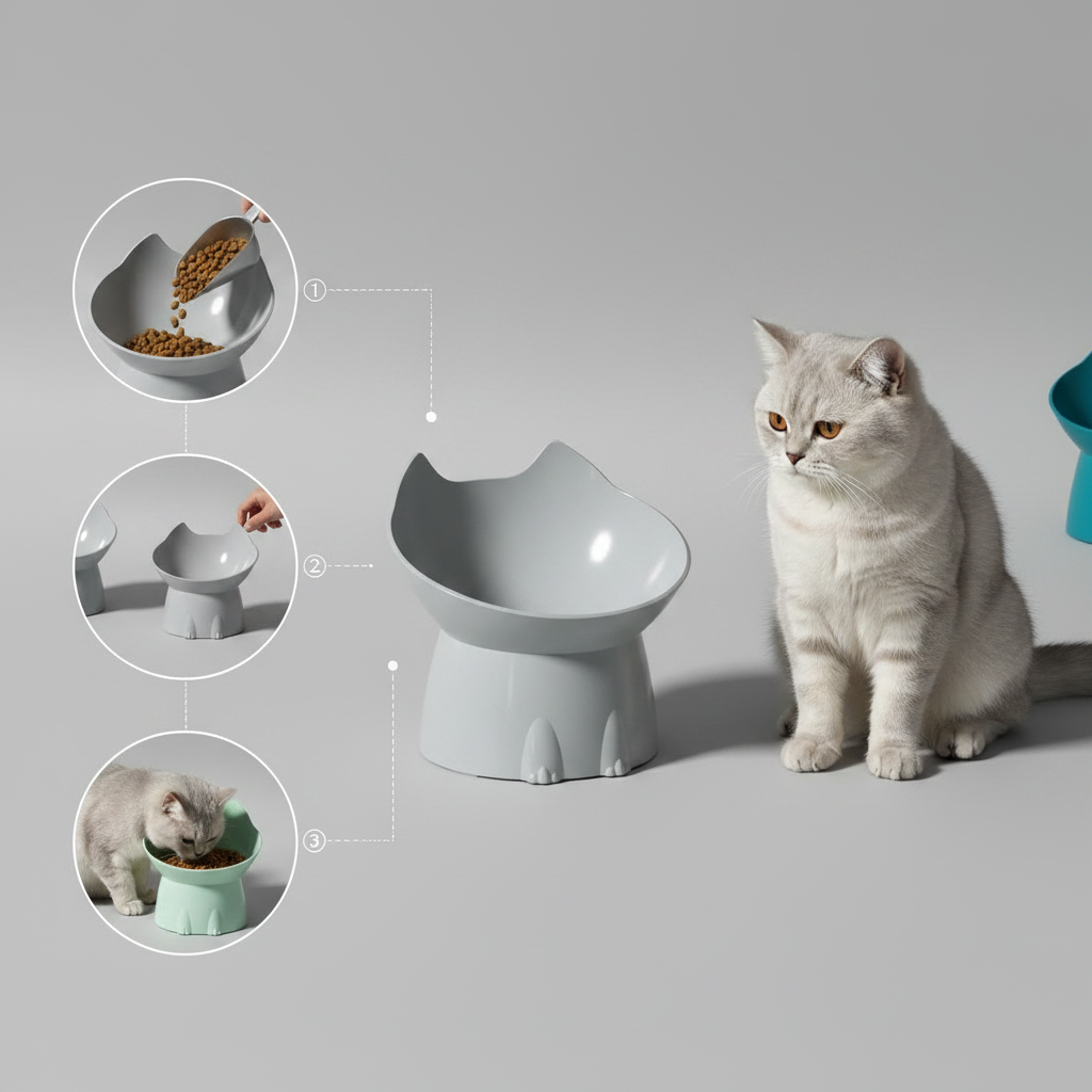 Raised Tilted Pet Bowl