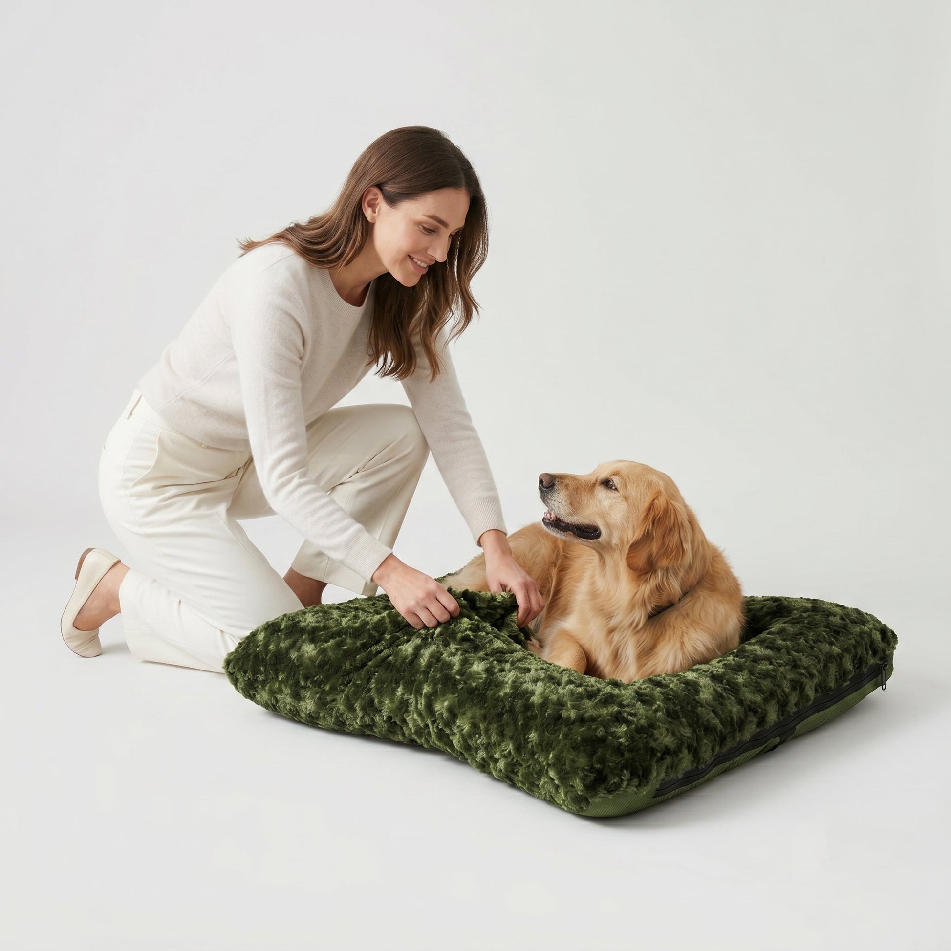 Rectangle Bolstered Dog Bed With Nest-Like Design