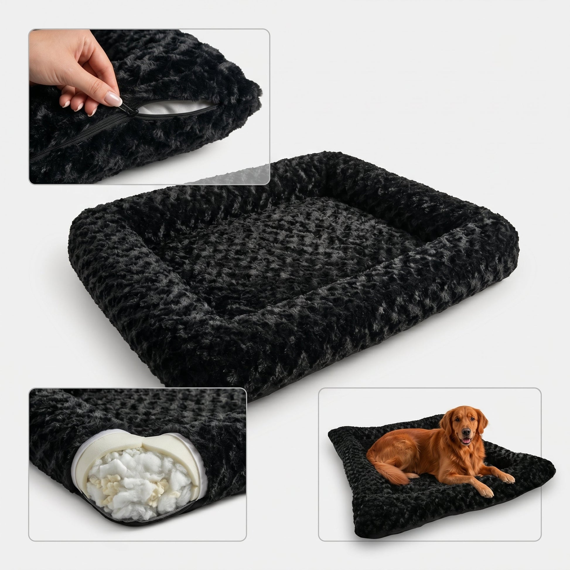 Rectangle Bolstered Dog Bed With Nest-Like Design
